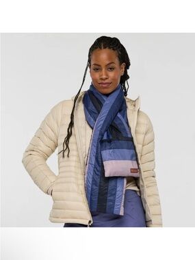 New COTOPAXI Fuego Down Scarf Thistle Stripes Insulated Pockets Scarf Puffer